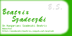 beatrix szadeczki business card